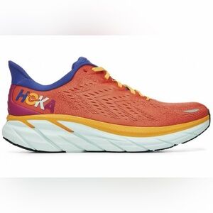 Hoka Clifton 8 Fiesta Orange Purple Sneakers